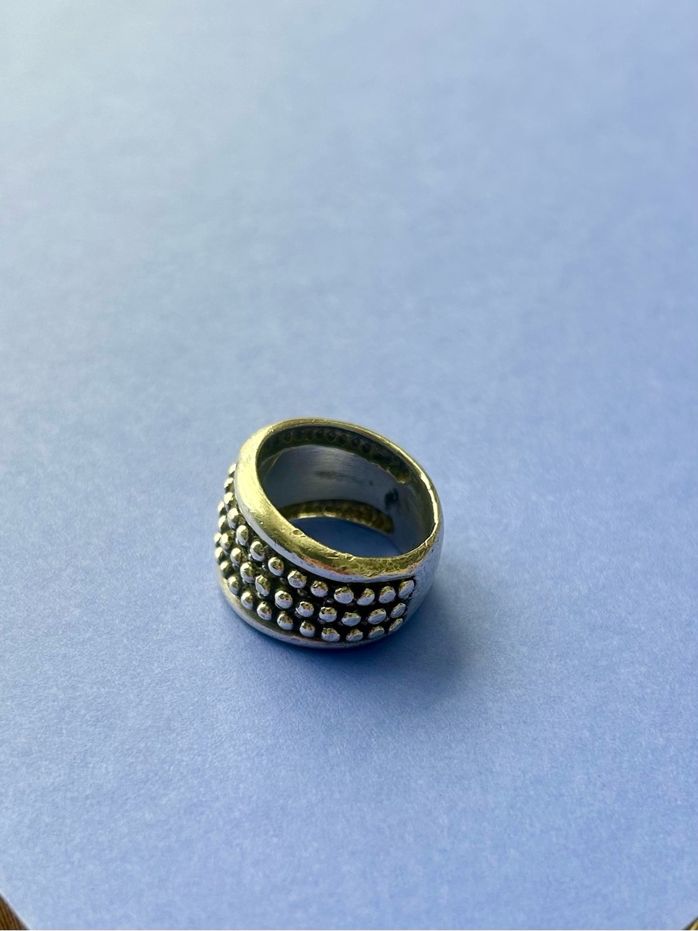 1980’s 3-Row Beaded Sterling Silver Ring Heavy Wide Cigar Band Size 7 Vintage! - Picture 4 of 14